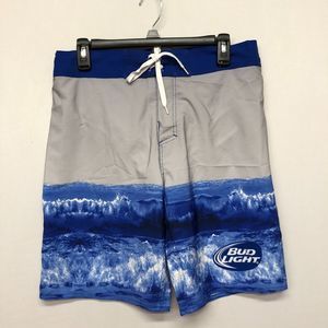 Bud Light Men Swimwear Swim Shorts Trunks Size 32 Board Beer Theme B243 -26